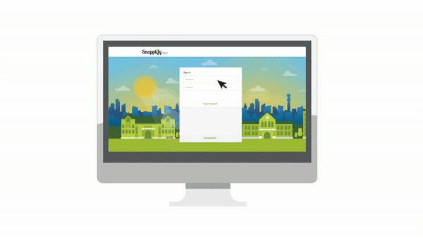 gif_scs_login - snapplify cloud services Animated GIF showing a cursor clicking "Sign in with Snapplify" button