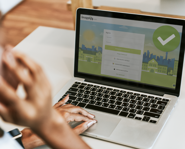 snapplify-cloud-services-access-partner-snapp-safe - snapplify cloud services A person making use of SnappSync teacher verification on a laptop