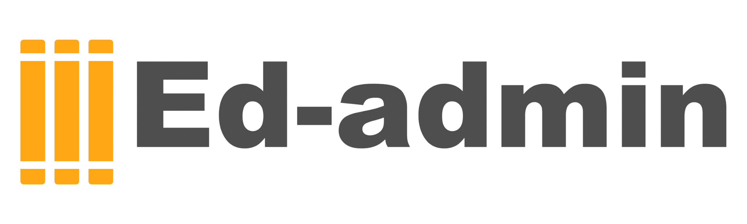 Edu-admin logo: orange grid icon to the left with dark gray 'Edu-admin' text to the right.