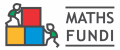 Logo for Maths Fundi showing two children stacking colorful blocks next to the text MATHS FUNDI.
