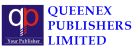 Queenex Publishers Limited logo: dark blue square with a white/red 'gp' monogram and 'Your Publisher' slogan; to the right, blue serif text reads 'QUEENEX PUBLISHERS LIMITED'.